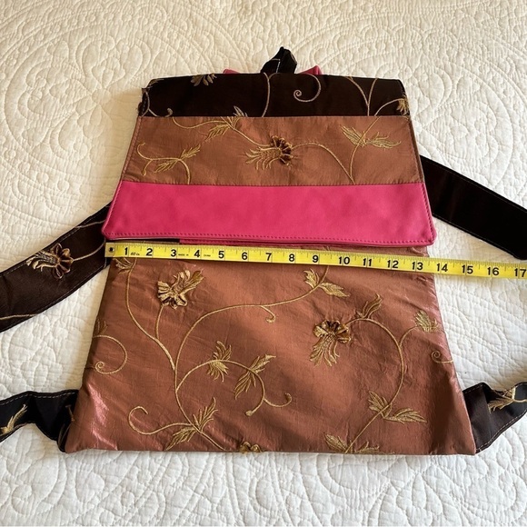 DAS Silky Flap Backpack Embroidered Women's Teen - Picture 5 of 13